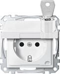 Merten MEG2315-0419 SCHUKO Steckdose mit Klappdeckel, System M, abschlie&szlig;bar mit