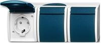 Busch-Jaeger 2300/3 EBW-53 Schuko-Steckdose, Ocean (IP 44), grau/blaugr&uuml;n