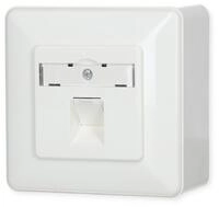 METZ CONNECT E-DAT-Anschlussdose C6A, 1 Port, AP, reinwei&szlig; (130C370002-I)