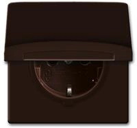 Busch-Jaeger 20 EUGK-31-101 SCHUKO&reg; Steckdosen-Einsatz mit Klappdeckel, Braun,