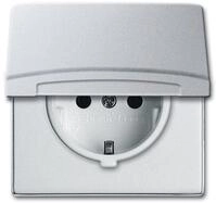 Busch-Jaeger 20 EUGK-33-101 SCHUKO Steckdosen-Einsatz mit Klappdeckel, Allwetter 44,