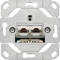 Gira 245200 Einsatz Netzwerk-Anschlussdose, Cat.6A, 2fach, Schneidklemmtechnik