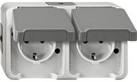Merten MEG2321-8029 SCHUKO-Doppel-Steckdose, Aquastar, 16 A, AC 250 V, waagerecht