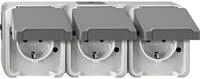 Merten MEG2391-8029SCHUKO-Dreifach-Steckdose, Aquastar, 16 A, AC 250 V, waagerecht