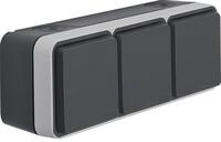 Berker 47733515 Steckdose SCHUKO 3fach waagr. m.Klappdeckel Ap W.1 grau/lichtgr. mt