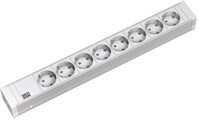 Bachmann Steckdosenleiste 8x Steckdose, 19 Zoll, 1,5HE, wei&szlig; (333.001)