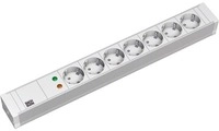 Bachmann 19 Zoll Steckdosenleiste, 7xSchuko, 1HE PVC, &Uuml;SS, 2m, grau (333.604)