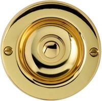 Grothe KS 2070 MS-GL Klingeltaster, &Oslash; 70x28mm, Messing geb&uuml;rstet (64131)