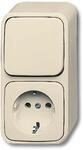 Busch-Jaeger 2601/6/2600 EAP Kombination SCHUKO Steckdose mit Wippschalter, Duro 2000