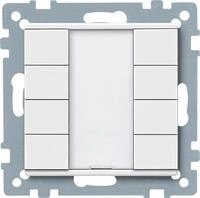 Merten Taster, System M, 4fach plus, polarwei&szlig; matt (627819)