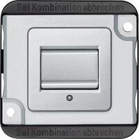 Merten MEG3156-7060 Taster-Einsatz, Serie Panzer, Wechsel, 1‑polig, mattsilber