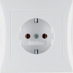 Berker 47428989 Steckdose SCHUKO mit Abdeckplatte, S.1, polarwei&szlig; gl&auml;nzend