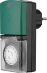REV Au&szlig;en Zeitschaltuhr, 1-Polig, mit Schukostecker, IP44, 3680Watt, anthrazit gr&uuml;n