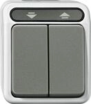 Merten MEG3755-8029 Rollladentaster, Aquastar, 1-polig, lichtgrau