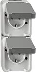 Merten MEG2329-8029 SCHUKO-Doppel-Steckdose, Aquastar, 16 A, AC 250 V, senkrecht