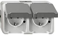 Merten MEG2320-80299 SCHUKO-Doppel-Steckdose, Aquastar, 16 A, AC 250 V, waagerecht