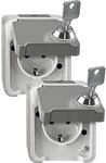 Merten MEG2424-8029 SCHUKO-Steckdose, Aquastar, 16 A, AC 250 V, abschlie&szlig;bar mit 2
