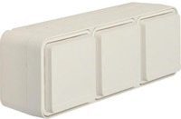 Berker 47733512 SCHUKO Steckdose mit Klappdeckel, 3fach, waagerecht, Aufputz, W.1,
