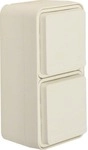 Berker 47703522 Steckdose SCHUKO, 2fach, senkrecht, mit Klappdeckel, Aufputz,
