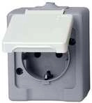 Kopp 100648007 AP-FR Steckdose 1fach, grau