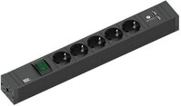 Bachmann 420.0021 Steckdosenleiste ConnectLine, mit USB Charger, 5-fach, schwarz