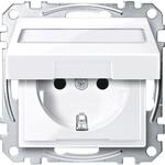 Merten MEG2312-0325 SCHUKO Steckdose mit Klappdeckel und Schriftfeld, System M,