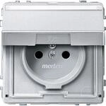 Merten MEG2612-7260 Steckdose, Aquadesign, Schutzkontaktstift, Klappdeckel,