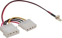 InLine L&uuml;fter Adapterkabel, 3pol L&uuml;fter an 4pol Netzteil 12V, 0,15m (33344)
