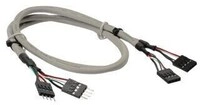 InLine USB 2.0 Verl., intern, 2x 4pol Pfostenstecker / Pfostenbuchse, 0,60m (33440C)