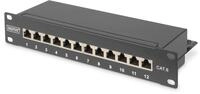 Assmann DN-91612S DIGITUS CAT 6, Klasse E Patch Panel, geschirmt, 12-Ports, schwarz