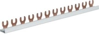 Hager KDN163A Phasenschiene, 1-Polig, mit Gabelanschluss, 10 mm&sup2;, 63A, 12 Module