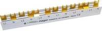 Hager KDN451D Phasenschiene, 3-polig + N, 80A, Gabel, 16mm&sup2;, 12 Module, L&auml;nge 215mm