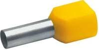 Klauke 875/14 Zwillingsaderendh&uuml;lsen isoliert, 6 mm&sup2;, 14 mm, gelb (87514), 100