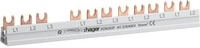 Hager KDN363F Phasenschiene, 3-polig, f&uuml;r FI- und LS-Schalter, 63A, Gabel, 10mm&sup2;,