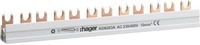 Hager KDN263A Phasenschiene, 2-polig, 63A, Gabel, 10mm&sup2;, 12 Module, L&auml;nge 210mm