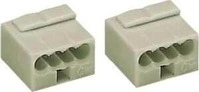 Wago 243-304 Micro-Verbindungsdosenklemmen, 4-Leiter-Klemme, 0,6-0,8 mm, lichtgrau,