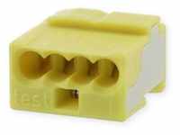Wago 243-304 Micro-Verbindungsdosenklemmen, 4-Leiter-Klemme, 0,6-0,8 mm, gelb, 100