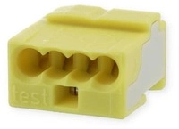 Wago 243-304 Micro-Verbindungsdosenklemmen, 4-Leiter-Klemme, 0,6-0,8 mm, gelb, 100