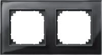 Merten 489203 Echtglasrahmen, M-PLAN, 2fach, Onyxschwarz