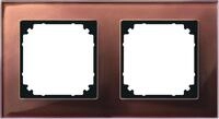 Merten 489215 Echtglasrahmen, M-PLAN, 2fach, Mahagonibraun