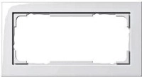 Gira 100229 Abdeckrahmen, 2fach, ohne Mittelsteg, System 55 E2, reinwei&szlig; gl&auml;nzend