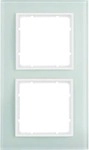 Berker 10126909 Glasrahmen, 2fach, B.7, Glas polarwei&szlig;/polarwei&szlig; matt