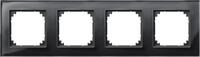 Merten 489403 Echtglasrahmen, M-PLAN, 4fach, Onyxschwarz