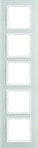 Berker 10156909 Glasrahmen, 5fach, B.7, Glas polarwei&szlig;/polarwei&szlig; matt