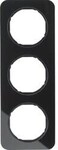 Berker 10132116 Rahmen, 3fach, R.1, Glas, schwarz