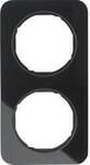 Berker 10122116 Rahmen, 2fach, R.1, Glas, schwarz