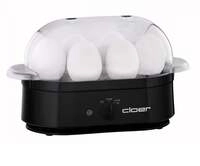Cloer 6080 Eierkocher, 350 W, 6 Eier, Kontrolllampe, &Uuml;berhitzungsschutz, schwarz