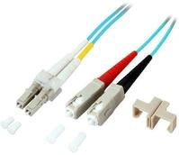EFB-Elektronik LWL Patchkabel Duplex Jumper LC-SC 50/125&micro;, OM3, LSZH, aqua, 2.0mm,
