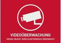 ABUS AU1321 Warnaufkleber Video&uuml;berwachung (ohne ABUS Logo) 74 x 52,5 mm