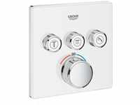 GROHE Grohtherm SmartControl Thermostat mit 3 Absperrventilen, EcoJoy, moon white
